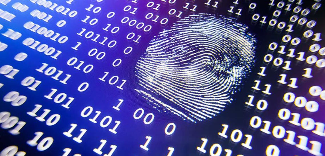 Een vingerafdruk met cijfers als symbool voor privacyrecht